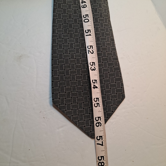 Polo By Ralph Lauren 57” Men’s Repp Tie 100% Silk  USA Black/Grey Neiman Marcus - Picture 8 of 9